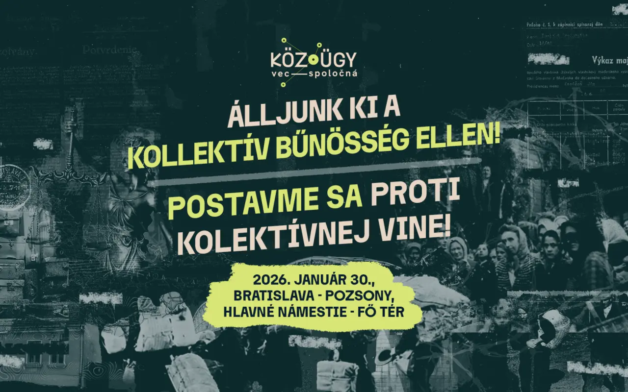 Tüntetés a kollektív bűnösség ellen / Zhromaždenie proti kolektívnej vine