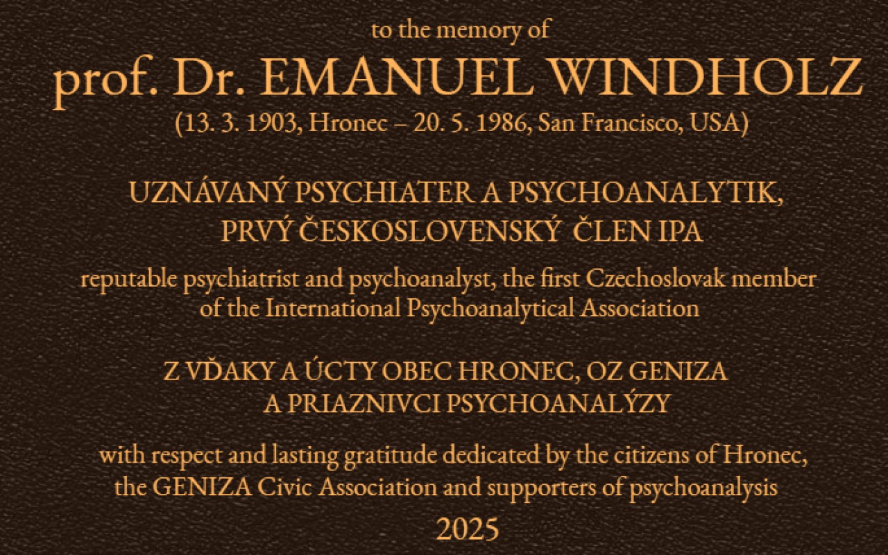 Odhalenie pamätnej tabule na počesť Dr. EMANUELA WINDHOLZA (1903 - 1986)