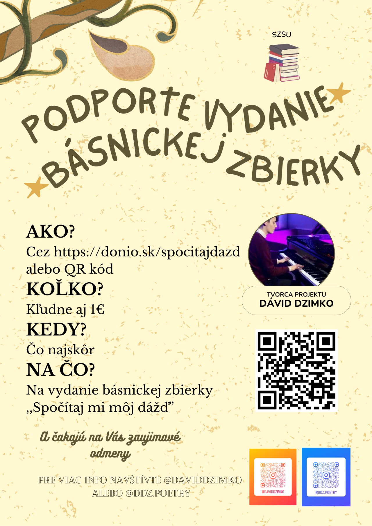 Podporte vydanie básnickej zbierky ,,Spočítaj mi môj dážď."