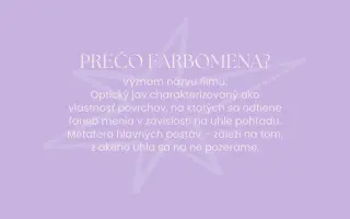 Podporte vznik bakalárskeho filmu - FARBOMENA