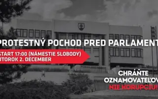 Pomôžte zorganizovať pochod za ochranu oznamovateľov korupcie