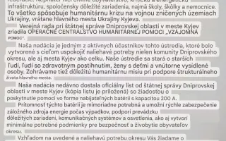 Darujme svetlo a elektrinu pre Ukrajinu