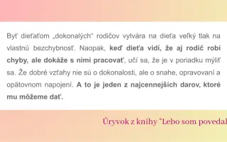 Podpor knihu „Lebo som povedala!" a posuň rodičovstvo od moci k  vzťahu