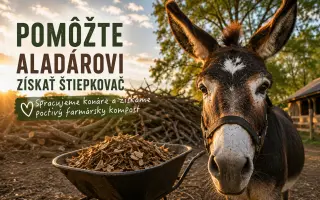 Pomôžte somárikovi Aladárovi získať štiepkovač pre náš Vidiecky sen