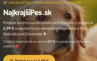 Podporte NajkrajšíPes.sk – pomôžte psom a útulkom