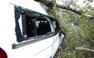 Pomôžme kajakárom. Strom im rozdrvil klubové auto aj prívesný vozík na kajaky.