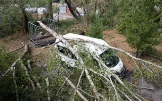 Pomôžme kajakárom. Strom im rozdrvil klubové auto aj prívesný vozík na kajaky.