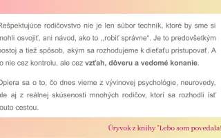 Podpor knihu „Lebo som povedala!" a posuň rodičovstvo od moci k  vzťahu