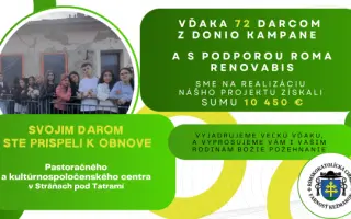 Obnovme spoločne Pastoračné centrum v Stráňach