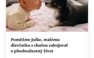 Pomôžme Julke, malému dievčatku s chuťou zabojovať o plnohodnotný život