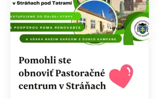 Obnovme spoločne Pastoračné centrum v Stráňach