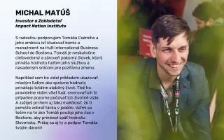 Bolesť premenil na poslanie. Pomôžme Tomášovi so štúdiom v zahraničí.