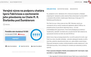 Postavme sa za Igora Fabriciusa, dlhoročného chatára Štefáničky
