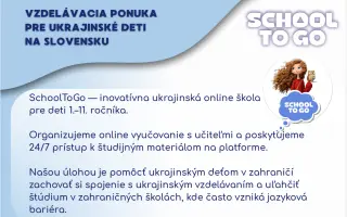 Vzdelávanie pre ukrajinské deti na Slovensku - nedajme vojne ukradnúť budúcnosť