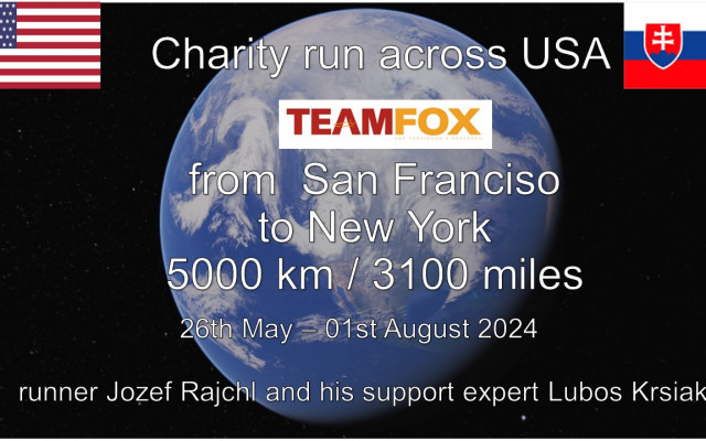 Charity Run across USA 2024 - TEAMFOX behom naprieč Amerikou 26.05.-01.08.2024
