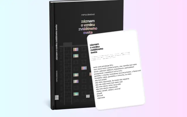 1x kniha Záznam o vzniku zvláštneho sveta + 1x ručne písaná báseň