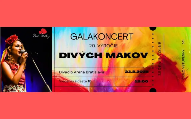 1 vstupenka na Galakoncert Divých Makov