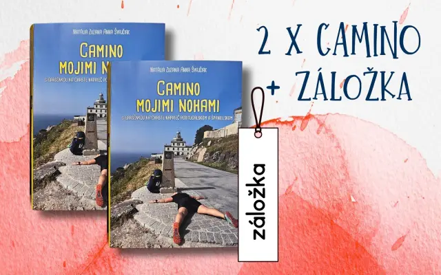 2 x kniha CAMINO mojimi nohami + vyrobená záložka s menom
