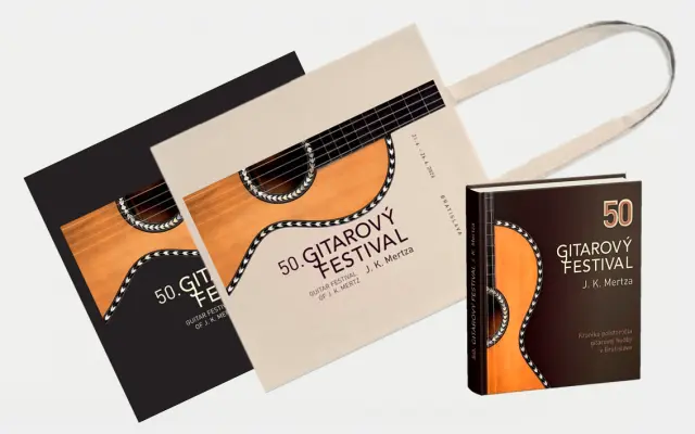 Kniha Gitarový festival J. K. Mertza 50 a festivalová bavlnená taška