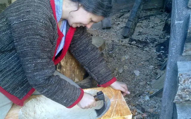 Výroba drevenej misky, workshop u Veroniky-Prochot