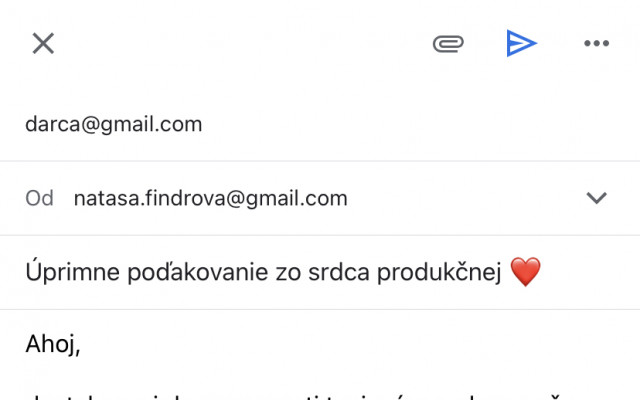 Personalizovaný ďakovný e-mail