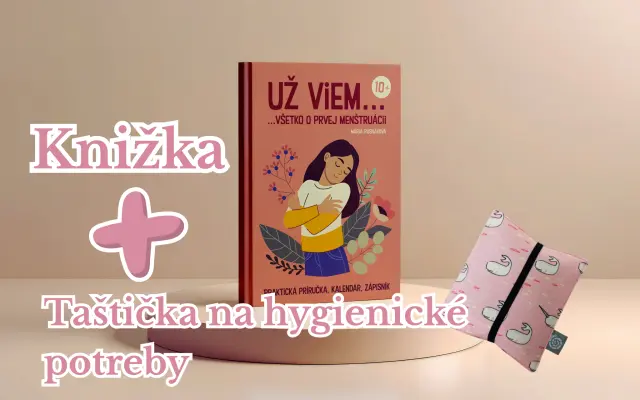 1x knižka + taštička na hygienické potreby