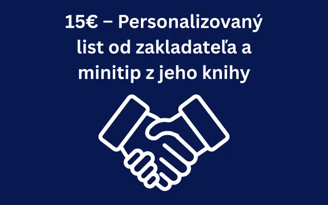 Personalizovaný list od zakladateľa a minitip z jeho knihy