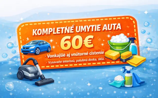 60 € – Kompletné umytie auta