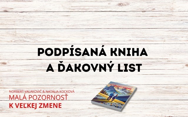 Podpísaná kniha a ďakovný list