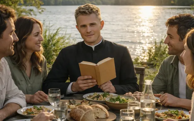 Obed s autorom knihy + výtlačok