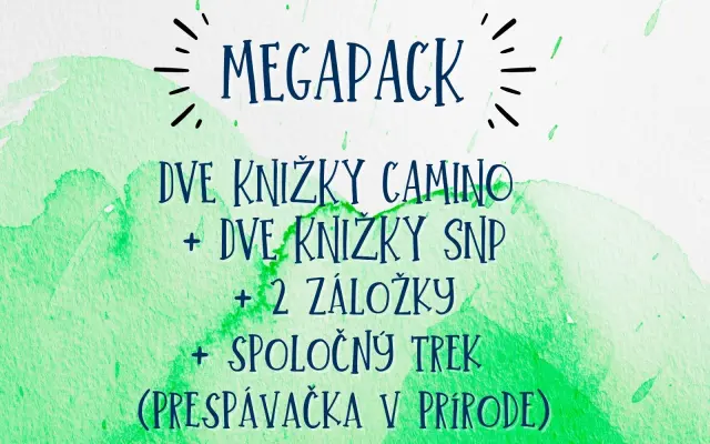 MEGA PACK - dve knihy CAMINO + 2 knihy SNP, dve záložky + spoločná prespávačka v prírode