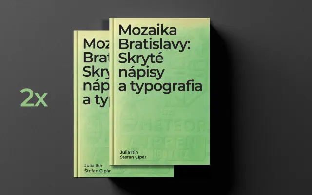 2x kniha Mozaika Bratislavy: Skryté nápisy a typografia