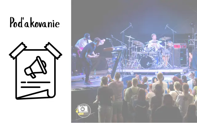 Poďakovanie na oficiálnej stránke festivalu a na plagáte festivalu | Thanks on the website and poster