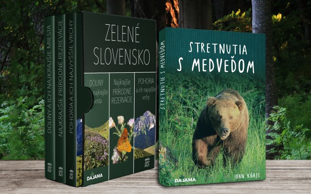 1x kniha Stretnutia s medveďom + Trilógia kníh Zelené Slovensko