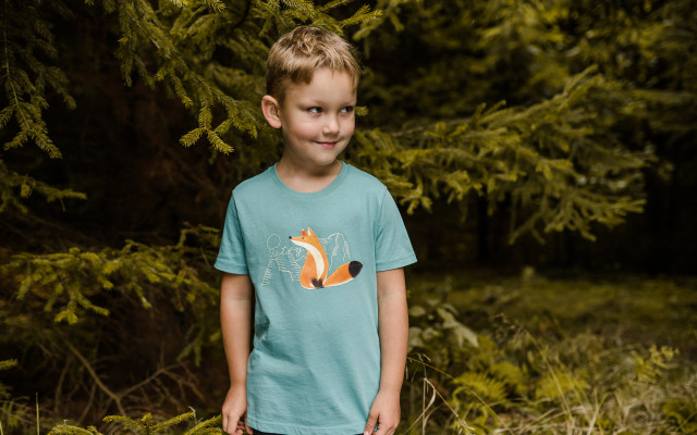Detské tričko Líšťa tatranské  (svetlé tyrkysové)