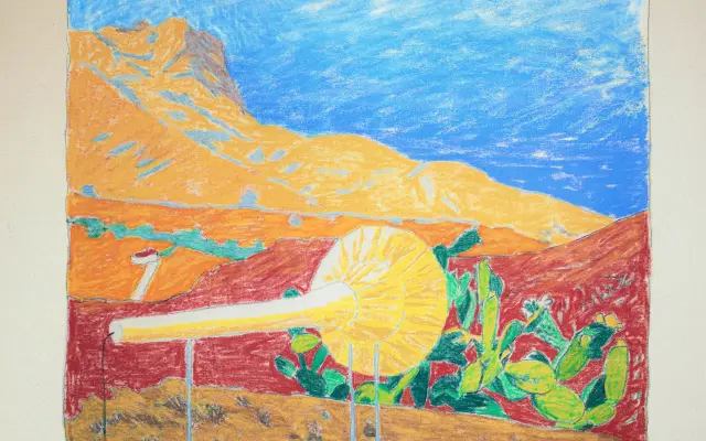 Originál- obraz Music for Prickly Pear, pastel na plátne