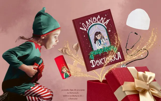 🎁 Lujzin vianočný balíček – Kniha + čarovné doplnky pre malých lekárov a lekárky