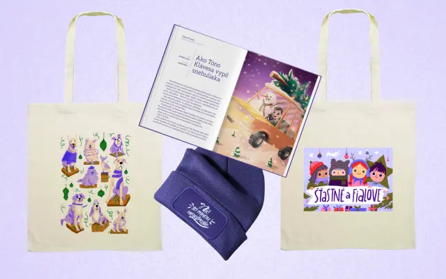 2 bavlnené tašky + kniha + čiapka