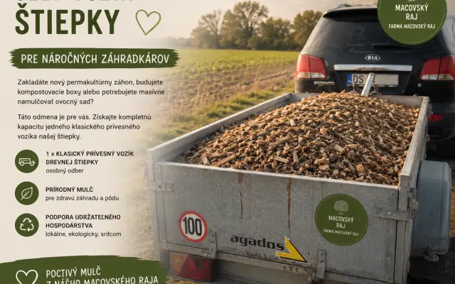 Celý vozík štiepky (Pre náročných záhradkárov)