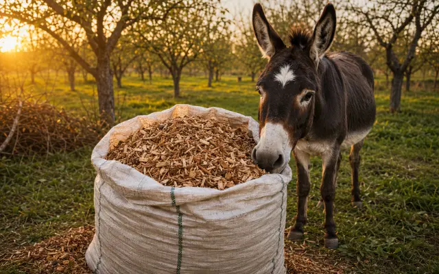Vrece drevnej štiepky do záhrady a kompostu