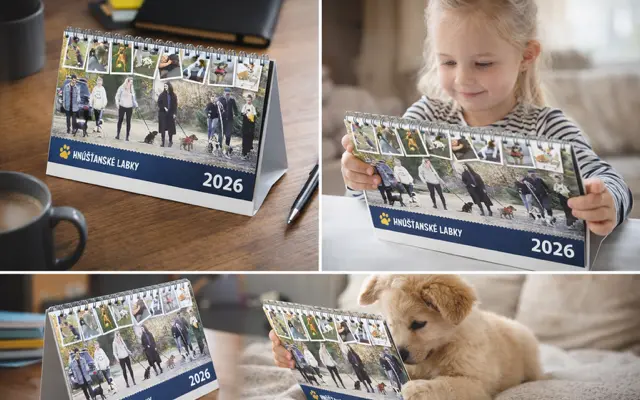 Stolový kalendár za podporu psíkov