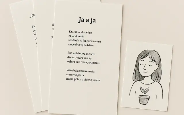 Limitovaný balík: Súbor 3 kartičiek + malá kresba od autorky