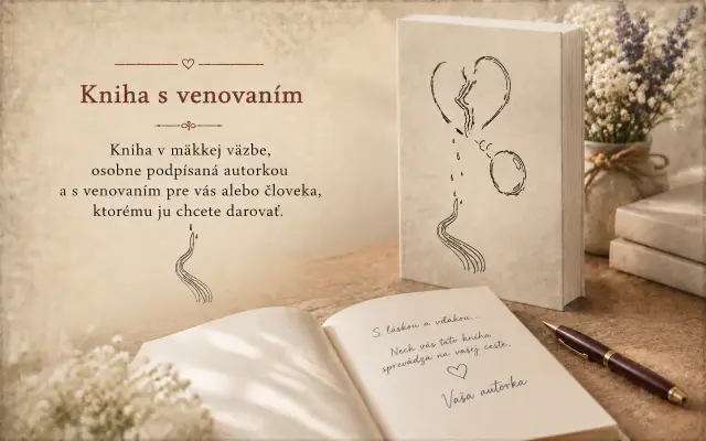 Kniha s venovaním a záložkou