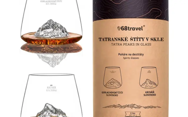 Tatranské štíty v skle - whisky set