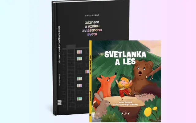 1x kniha Záznam o vzniku zvláštneho sveta + 1x kniha Svetlanka a les