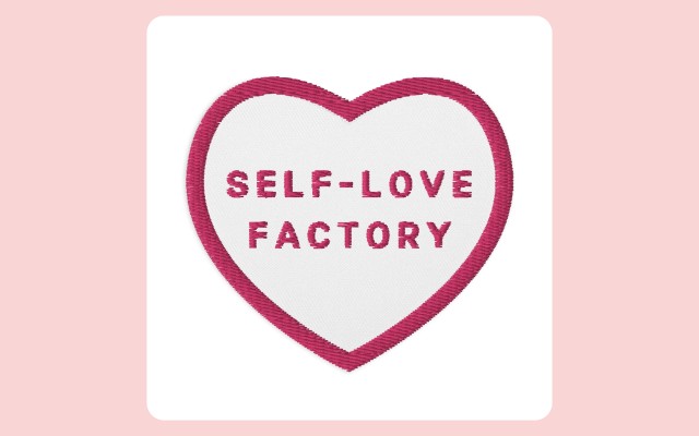 Nášivka Self-Love Factory, 8x8 cm