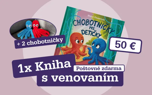 1x kniha s venovaním, Klbkom a Vlnkou + poštovné