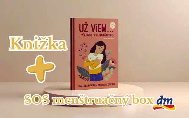 1x knižka + SOS menštruačný box dm