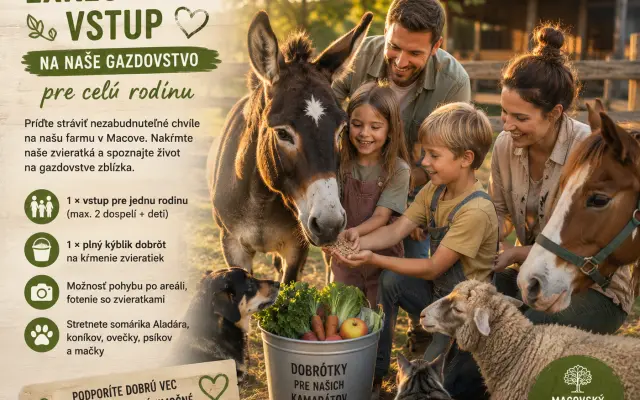 Exkluzívny vstup na naše gazdovstvo pre celú rodinu